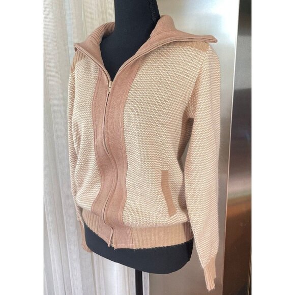 Vintage unisex cardigan, 80s knitted zipped jacket, Sears sweater gender neutral - Picture 5 of 10